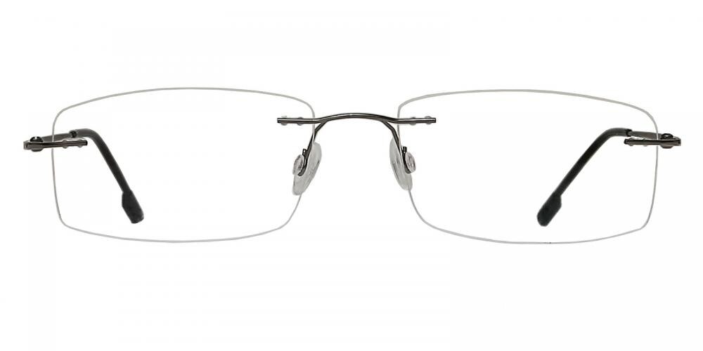 Terre Gunmetal Rectangle Metal Eyeglasses