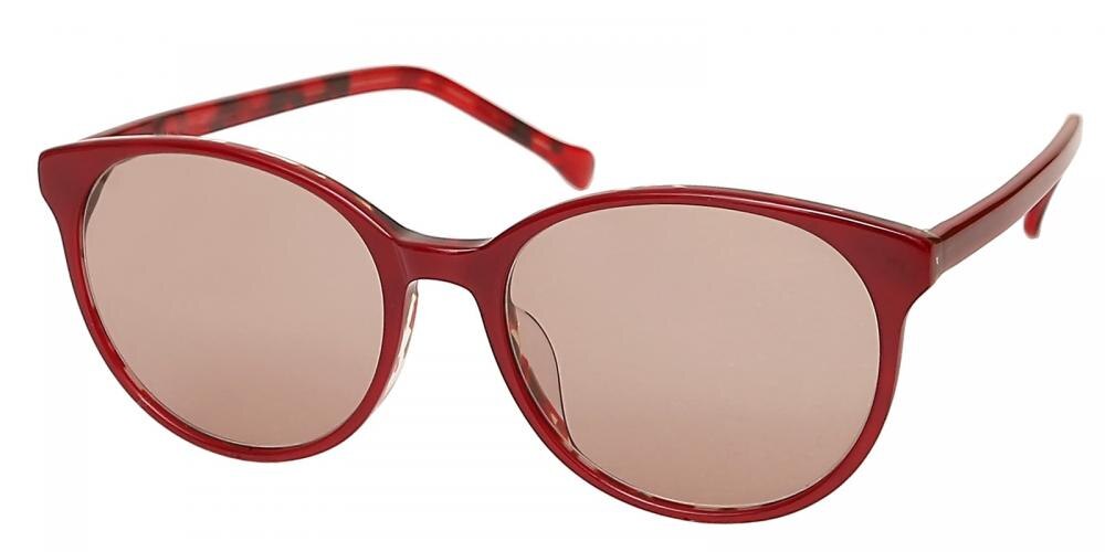 Jean Red Round Acetate Sunglasses