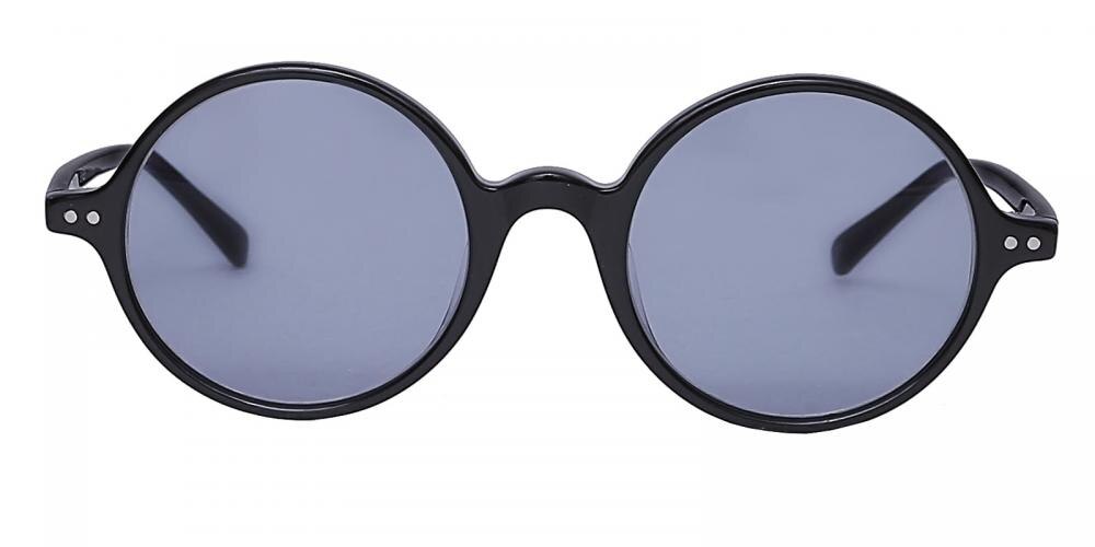 Oberlin Black Round Acetate Sunglasses