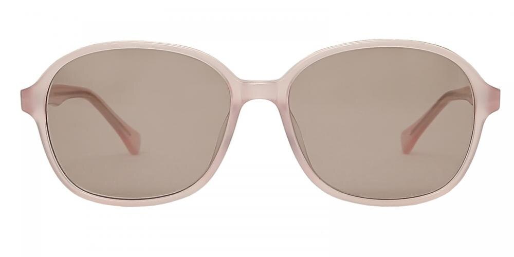 Emma Pink Round Acetate Sunglasses