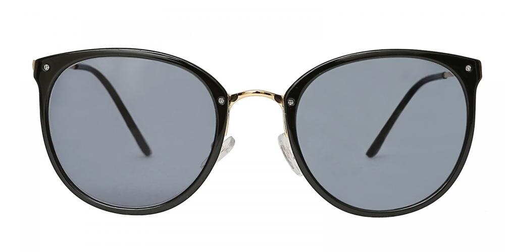 Annabelle Black Round Plastic Sunglasses