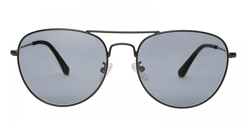 Lexington Black Aviator Metal Sunglasses