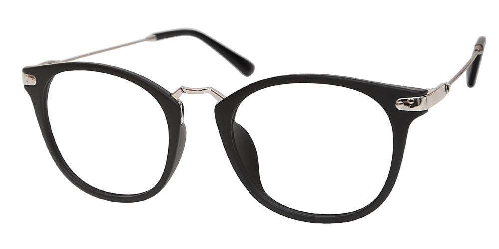 Beatrice Black/Silver Classic Wayframe TR90 Eyeglasses