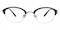 Aries Black Oval Metal Eyeglasses