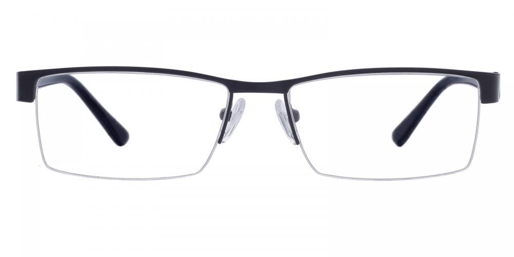 Marico Black Rectangle Metal Eyeglasses
