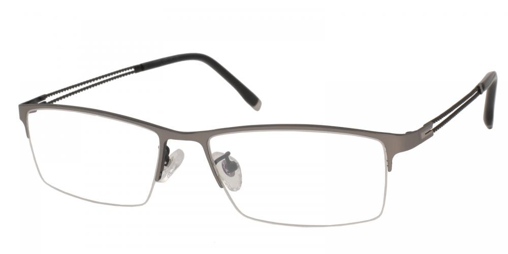 Stanford Gunmetal Rectangle Titanium Eyeglasses