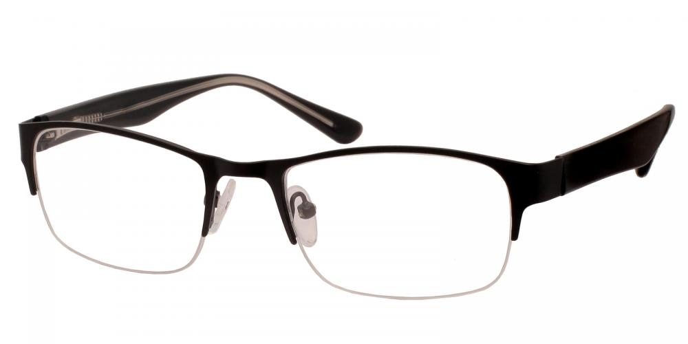 Reginald Black Oval Metal Eyeglasses