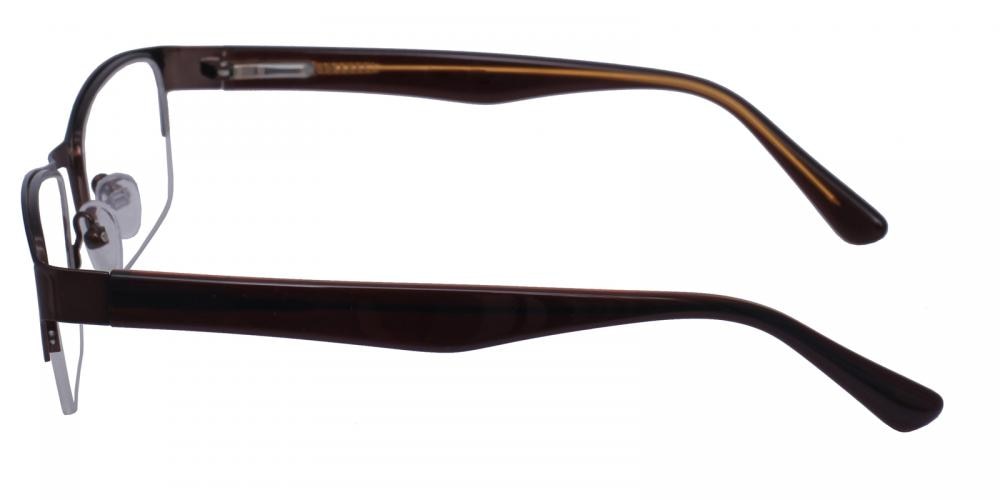 Reginald Brown Oval Metal Eyeglasses