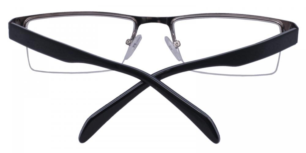 Nathaniel Gunmetal Rectangle Metal Eyeglasses