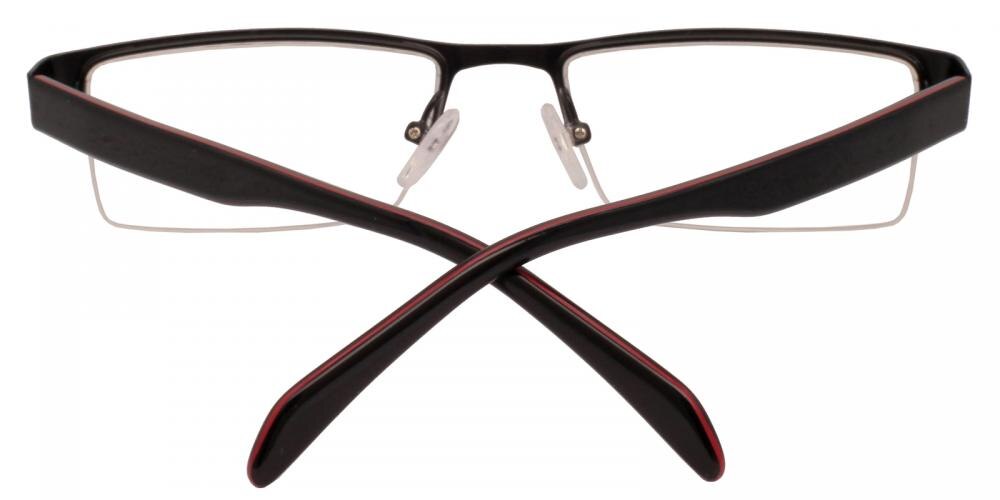 Nathaniel Black Rectangle Metal Eyeglasses