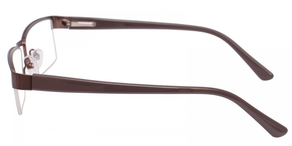 Marico Brown Rectangle Metal Eyeglasses