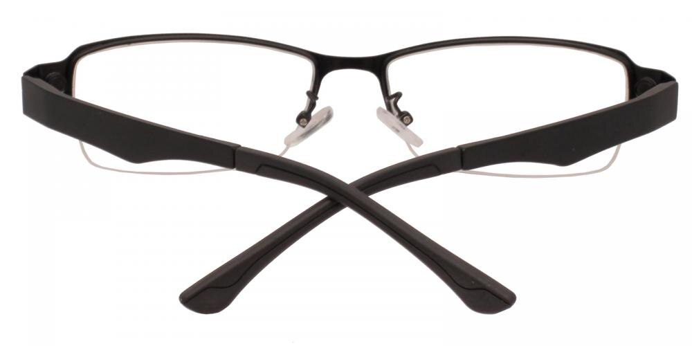 Rory clip-on Black Rectangle Metal Eyeglasses