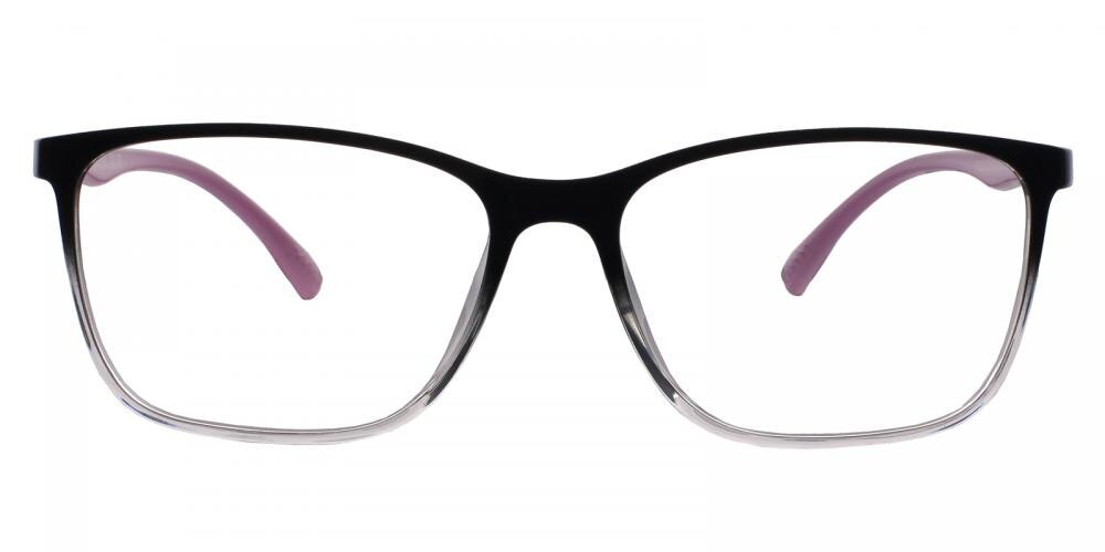 Kimberley Black/Crystal Rectangle TR90 Eyeglasses
