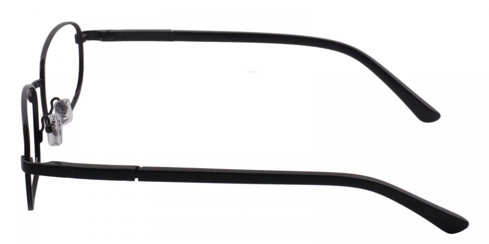 Woodrow Black Oval Metal Eyeglasses