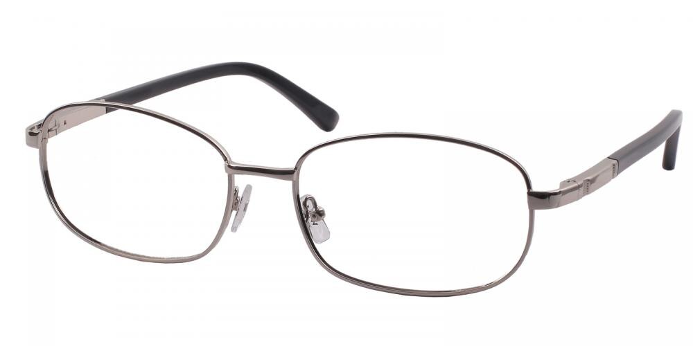 Woodrow Silver Oval Metal Eyeglasses