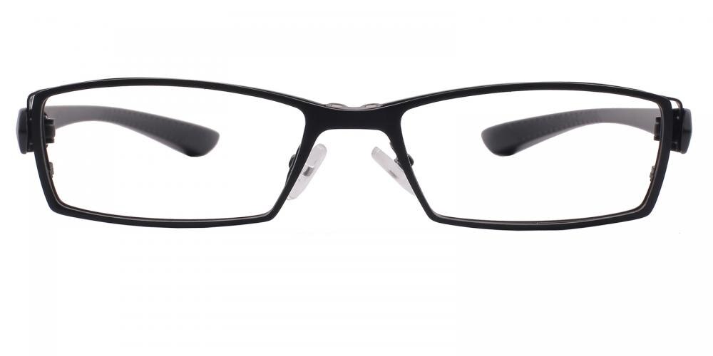 Goddard clip-on Black Rectangle Metal Eyeglasses