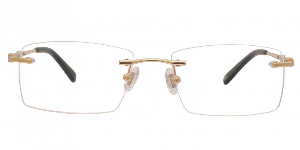 Egbert Golden Rectangle Metal Eyeglasses