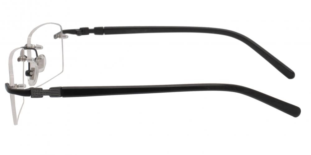 Donahue Black Rectangle Metal Eyeglasses