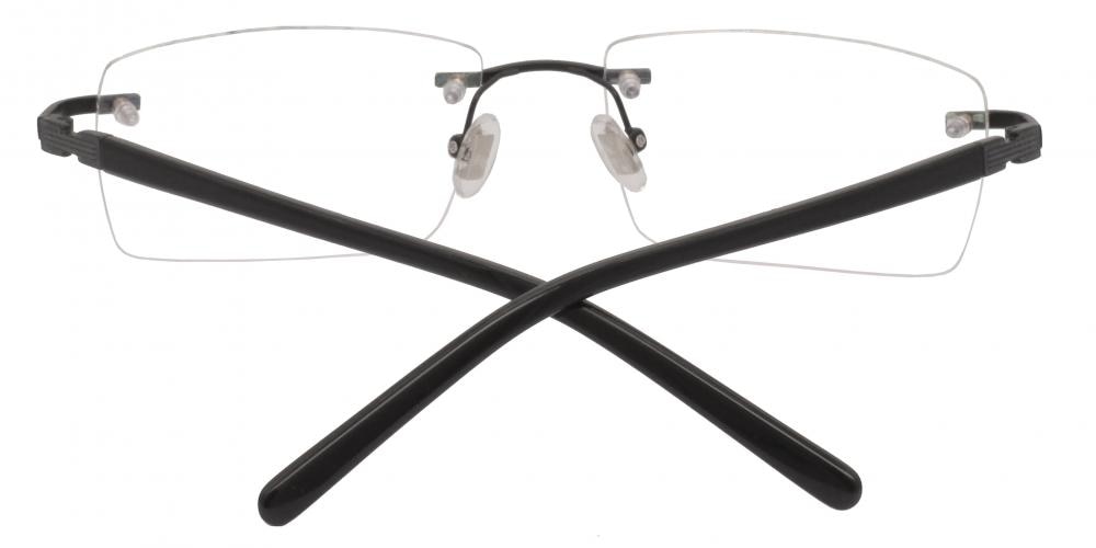 Donahue Black Rectangle Metal Eyeglasses