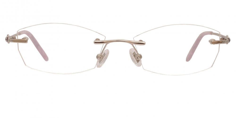 Muriel Silver Oval Metal Eyeglasses