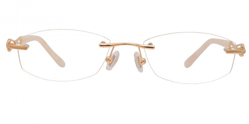 Marcia Golden Oval Metal Eyeglasses