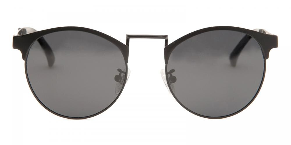 Darren Black Round Metal Sunglasses