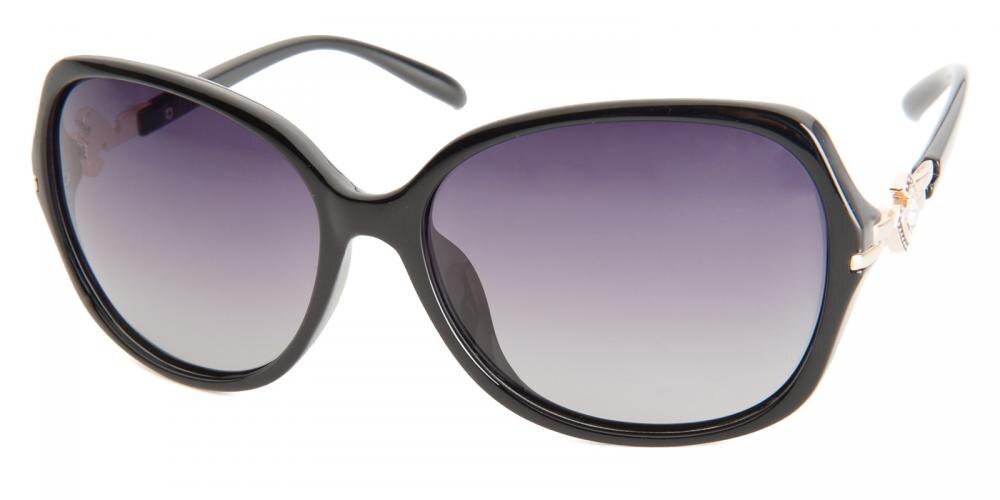 Pearl Black Square Plastic Sunglasses
