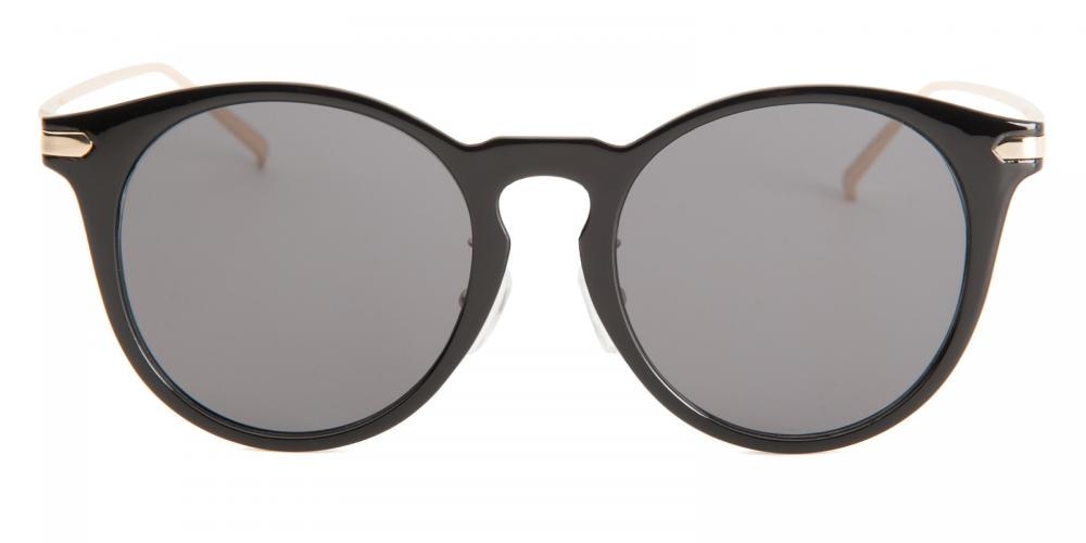 San Black Round Plastic Sunglasses
