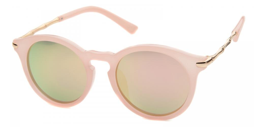 Niguel Pink Round Plastic Sunglasses