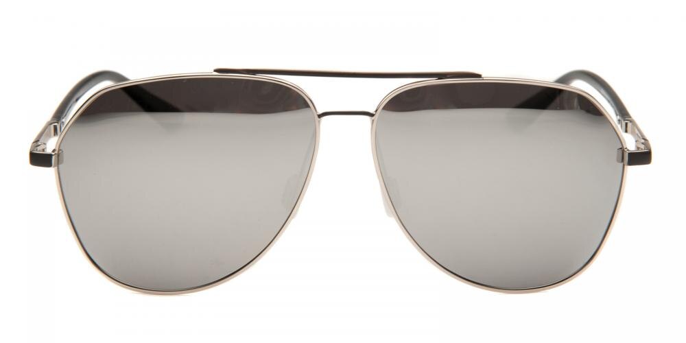 Augusta Silver (Silver Mirror-coating) Aviator Metal Sunglasses