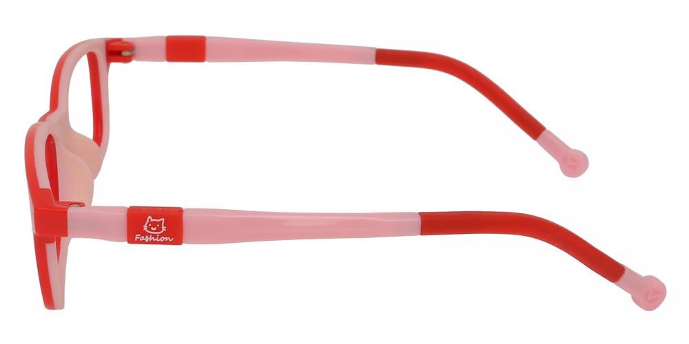 Kai Red/Pink Rectangle Silica-gel Eyeglasses