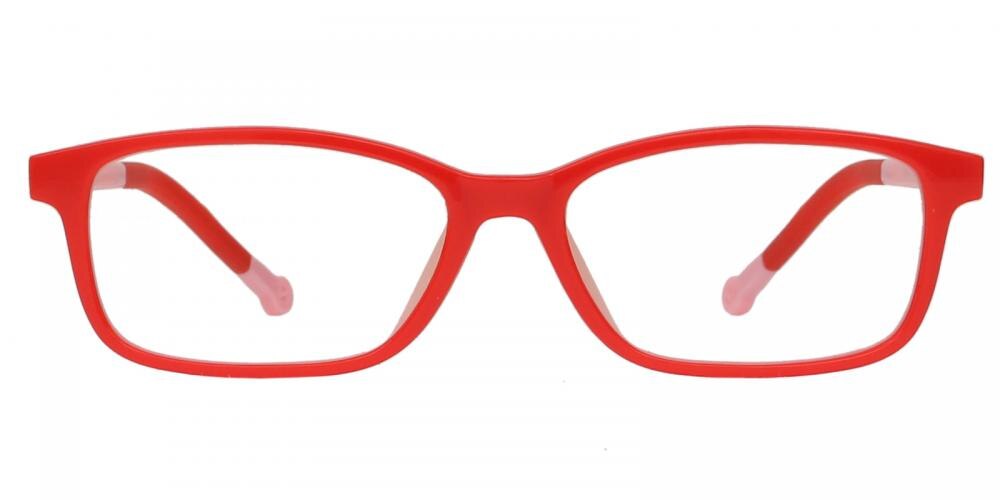 Kai Red/Pink Rectangle Silica-gel Eyeglasses