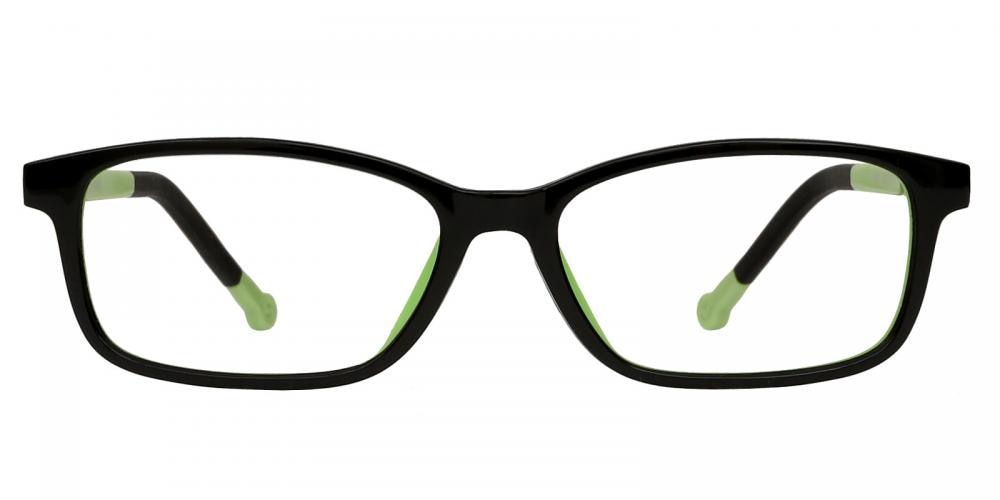 Kai Black/Green Rectangle Silica-gel Eyeglasses
