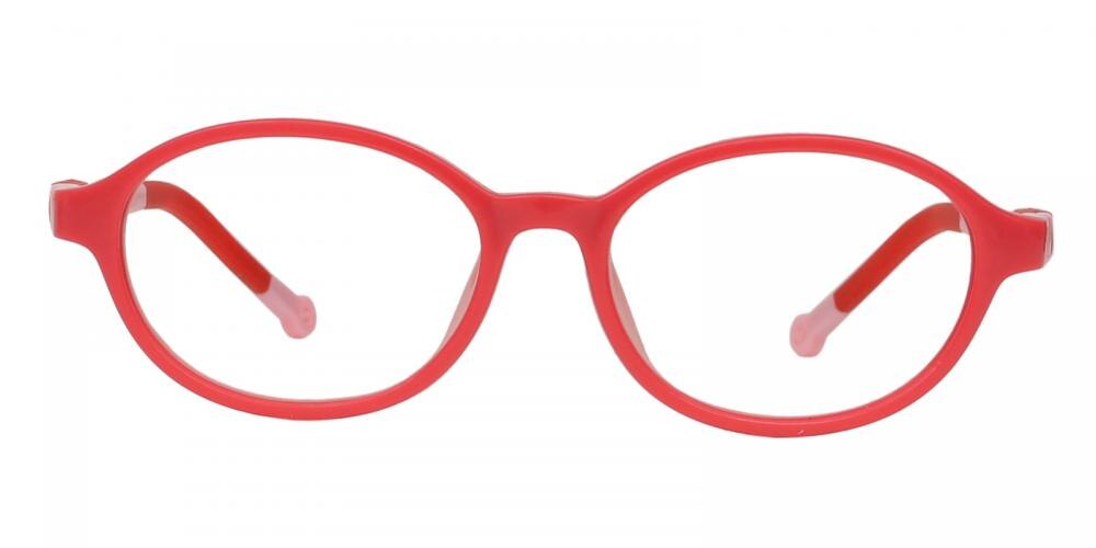 Maggie Red/Pink Oval Silica-gel Eyeglasses