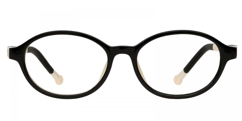Maggie Black Oval Silica-gel Eyeglasses