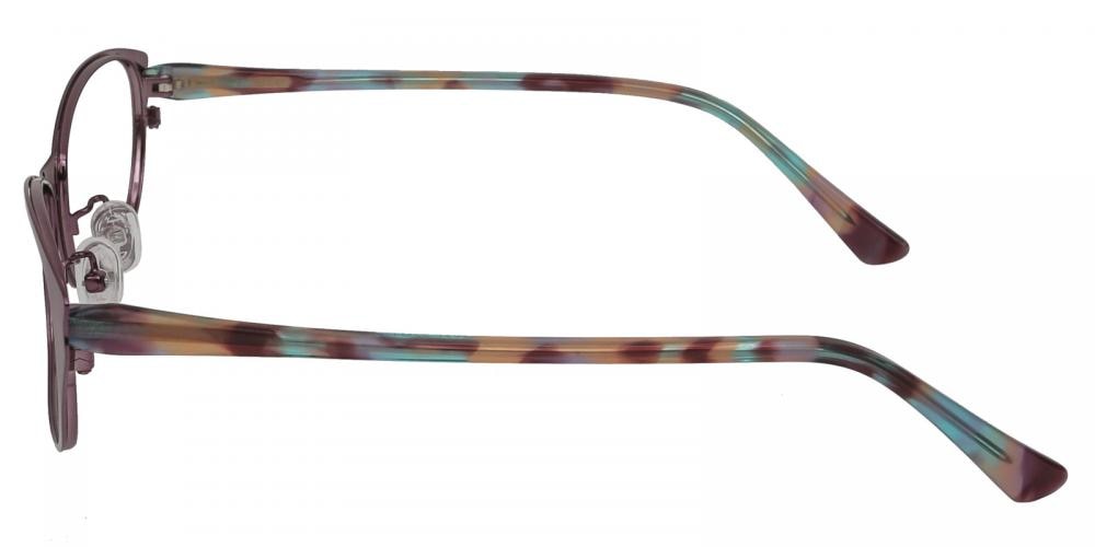 Hedda Purple Cat Eye Metal Eyeglasses