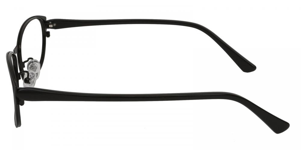 Hedda Black Cat Eye Metal Eyeglasses
