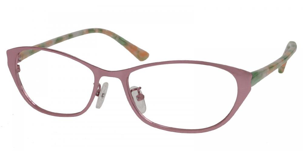 Hedda Pink Cat Eye Metal Eyeglasses