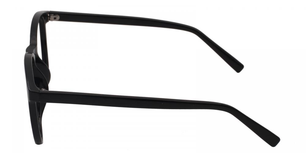 Coolidge Black Round Plastic Eyeglasses
