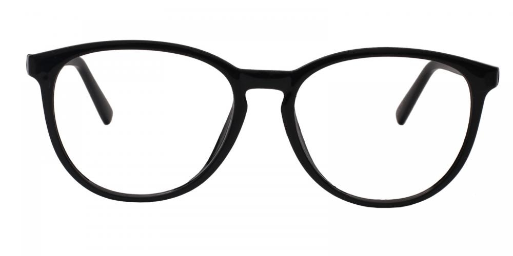 Coolidge Black Round Plastic Eyeglasses