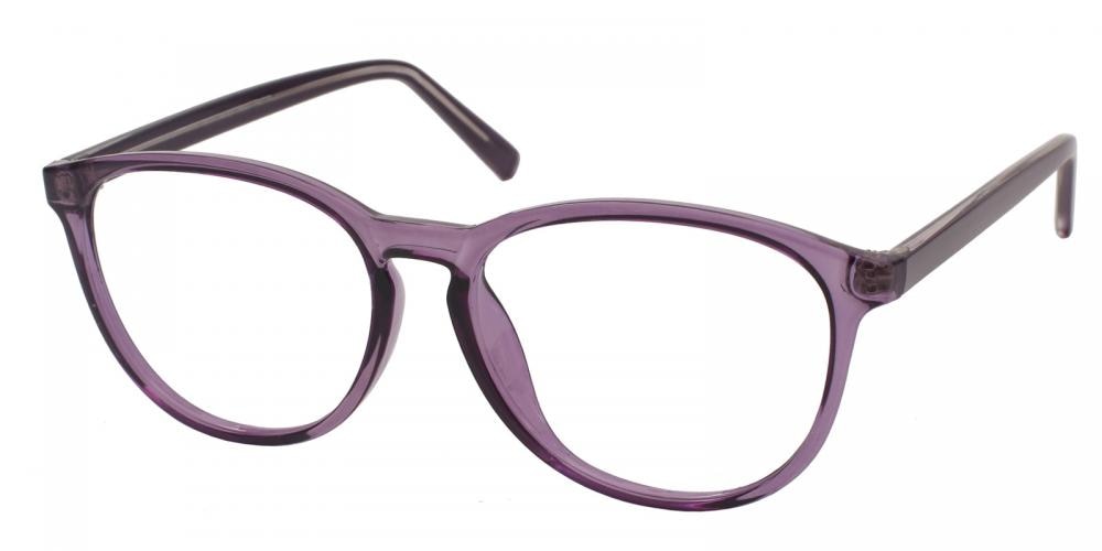 Coolidge Purple Round Plastic Eyeglasses