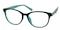 Topeka Black/Green Oval Plastic Eyeglasses