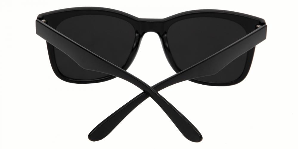 Berkeley Black (Silver mirror-coating) Classic Wayframe Plastic Sunglasses