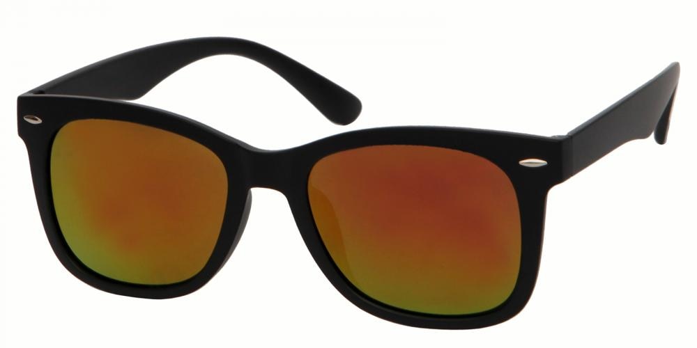 Berkeley MBlack (Orange Mirror-coating) Classic Wayframe Plastic Sunglasses