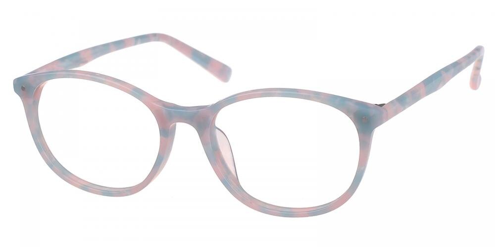 Brentwood Pink/Blue Classic Wayframe Acetate Eyeglasses