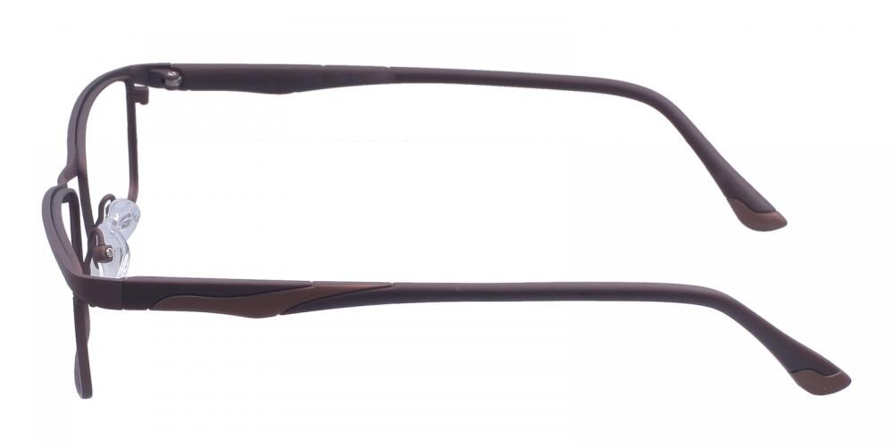 Conrad Brown Rectangle Titanium Eyeglasses