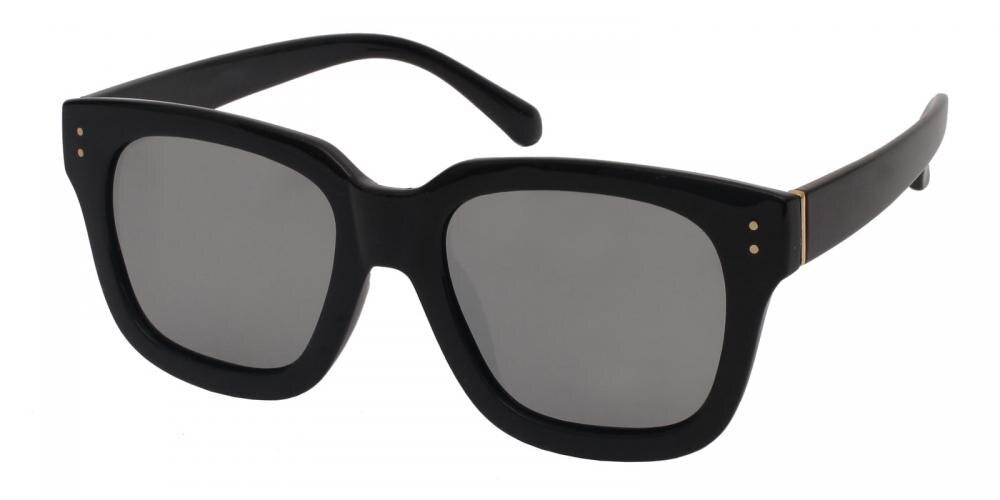 Dubuque Black (Silver Mirror-coating) Classic Wayframe Plastic Sunglasses