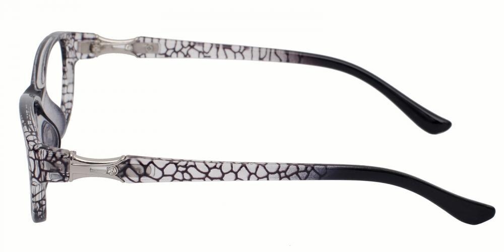 Gemma Black Rectangle Plastic Eyeglasses