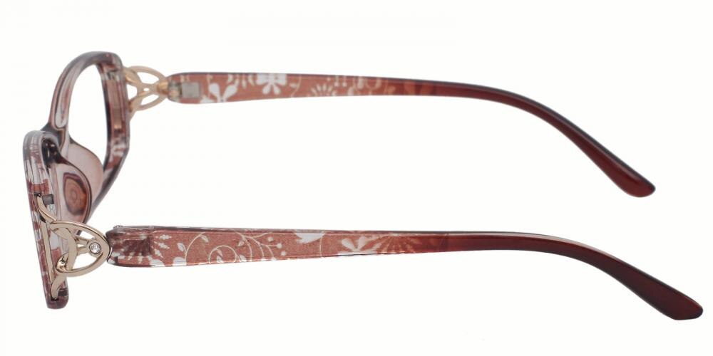 Florence Brown Rectangle Plastic Eyeglasses