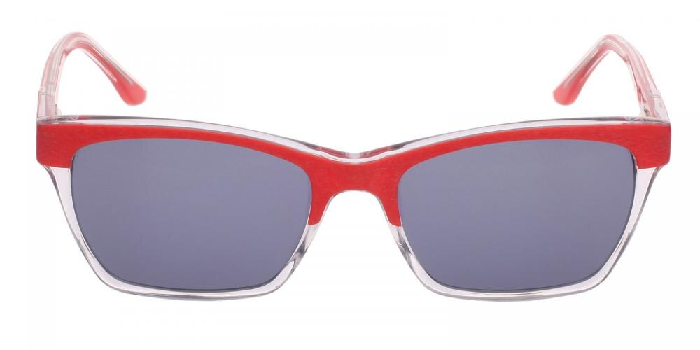 Charleville Red/Crystal Rectangle Acetate Sunglasses